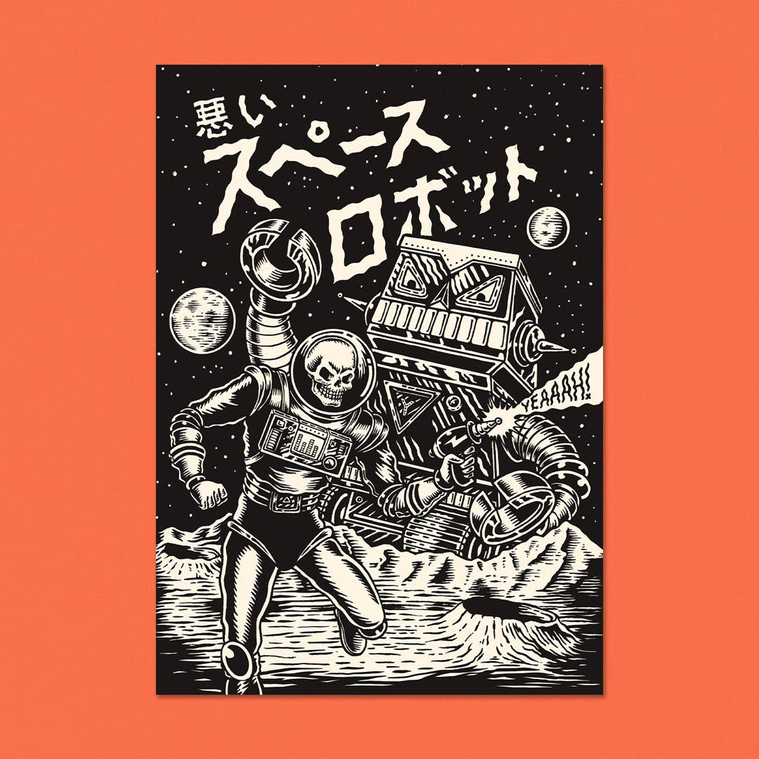 Postkarte - Space Robot