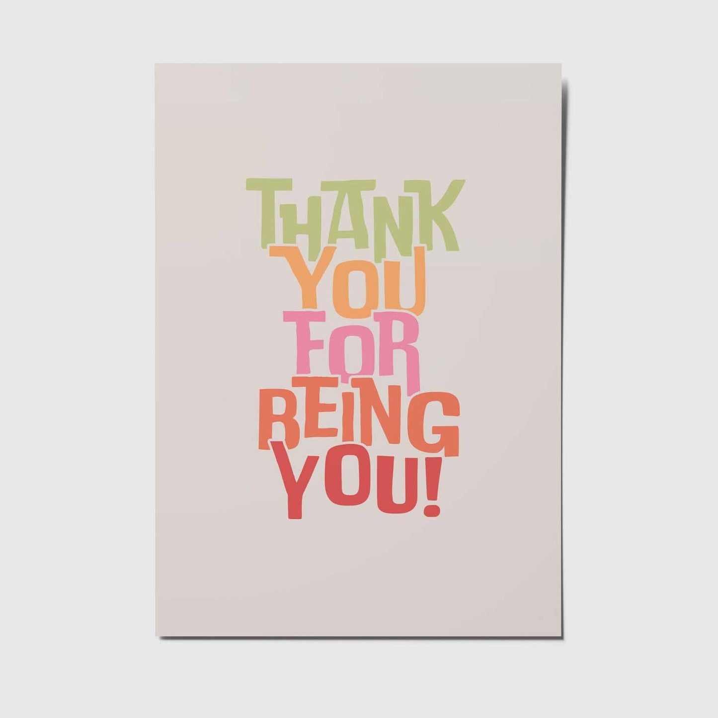 Postkarte - Thank you for being you