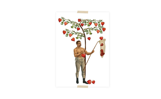 Postkarte - Mann erobert Herzen