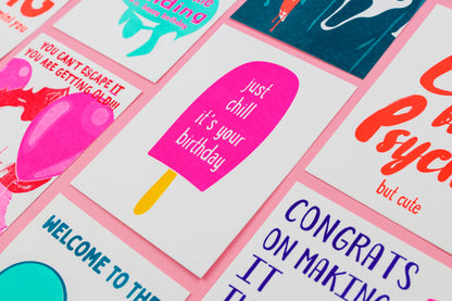 Postkarte - Just Chill It's Your Birthday