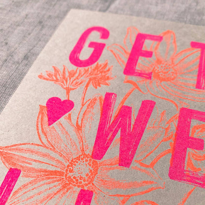 Postkarte - Get well soon