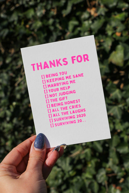 Postkarte - Thanks For Whatever