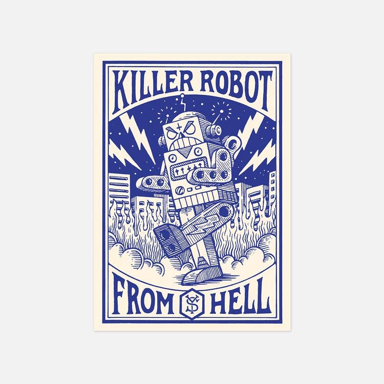 Postkarte - Killer Robot