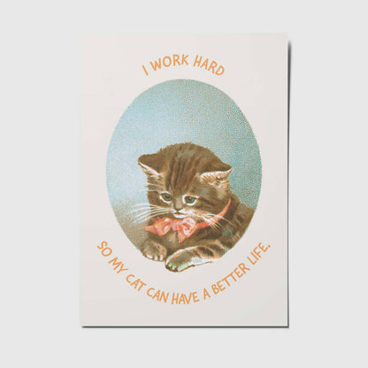 Postkarte - I work hard