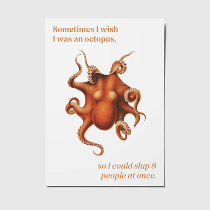 Postkarte - I wish I was an octopus