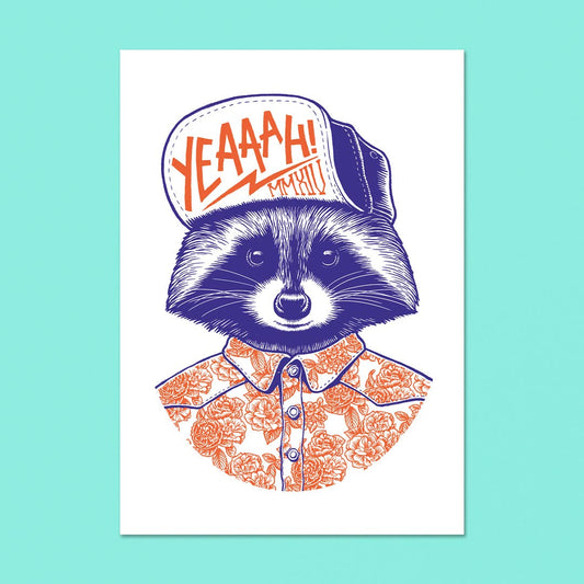 Postkarte - Raccoon