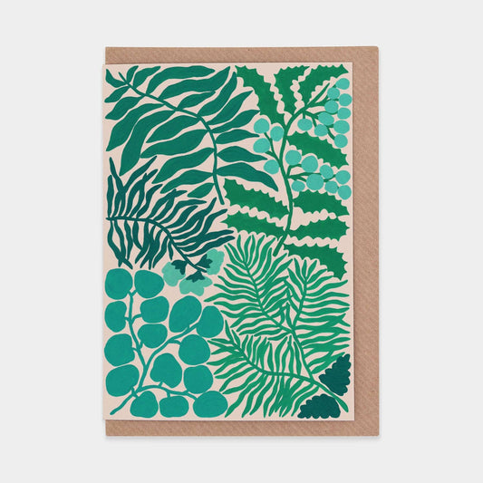 Grusskarte mit grünem Weihnachtsmotiv