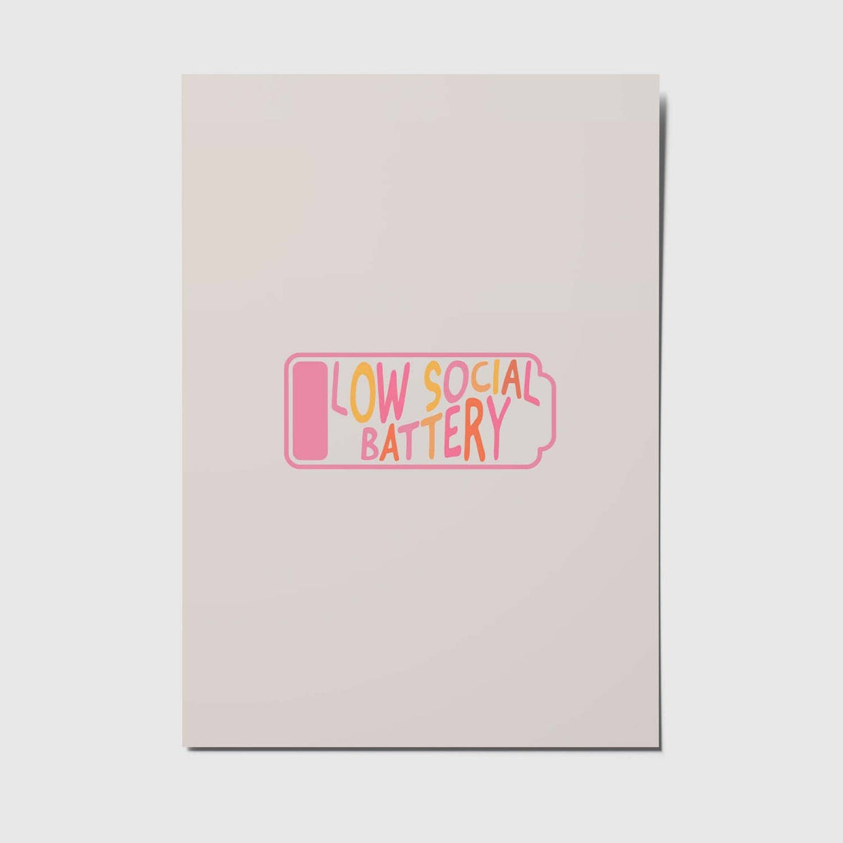 Postkarte - Low social battery