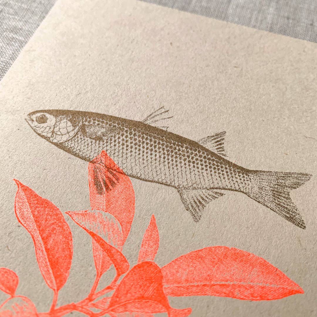 Postkarte - Fisch mit Orange
