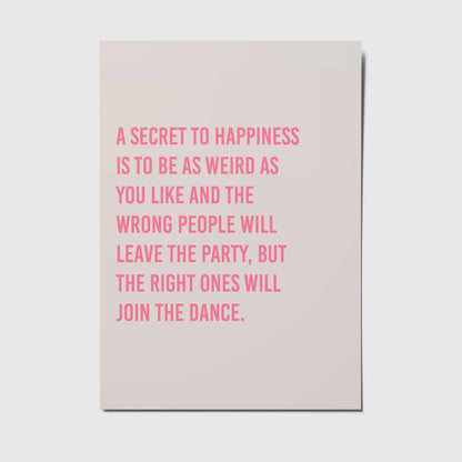 Postkarte - A secret to happiness