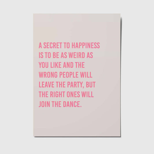 Postkarte - A secret to happiness