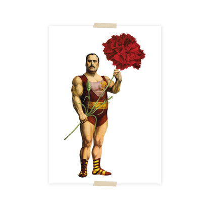 Postkarte - Mann mit Nelke