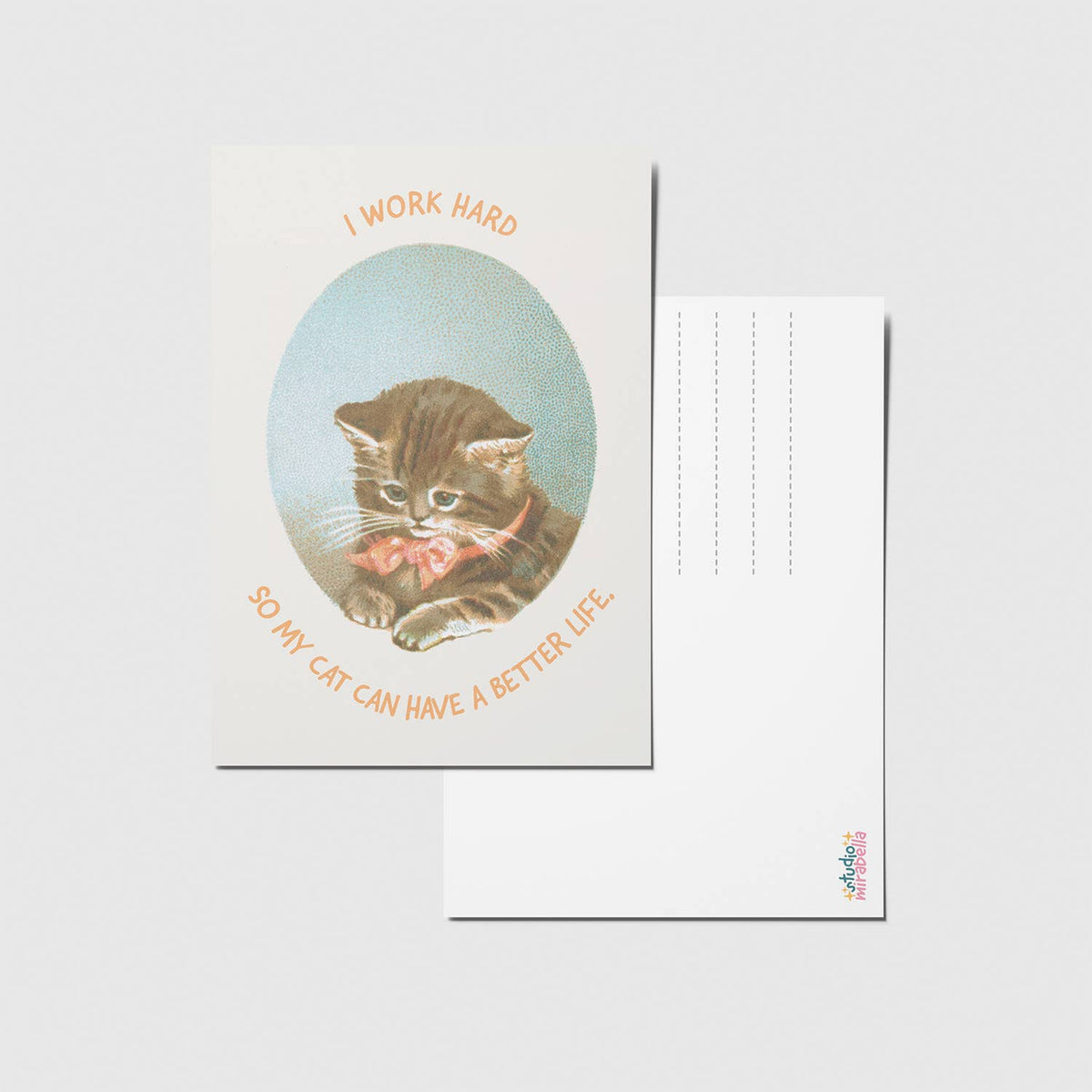 Postkarte - I work hard