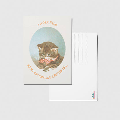 Postkarte - I work hard