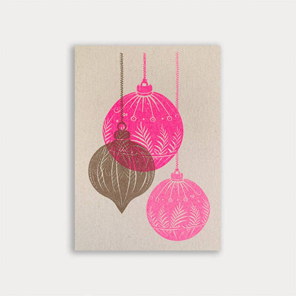 Postkarte - Weihnachtskugeln