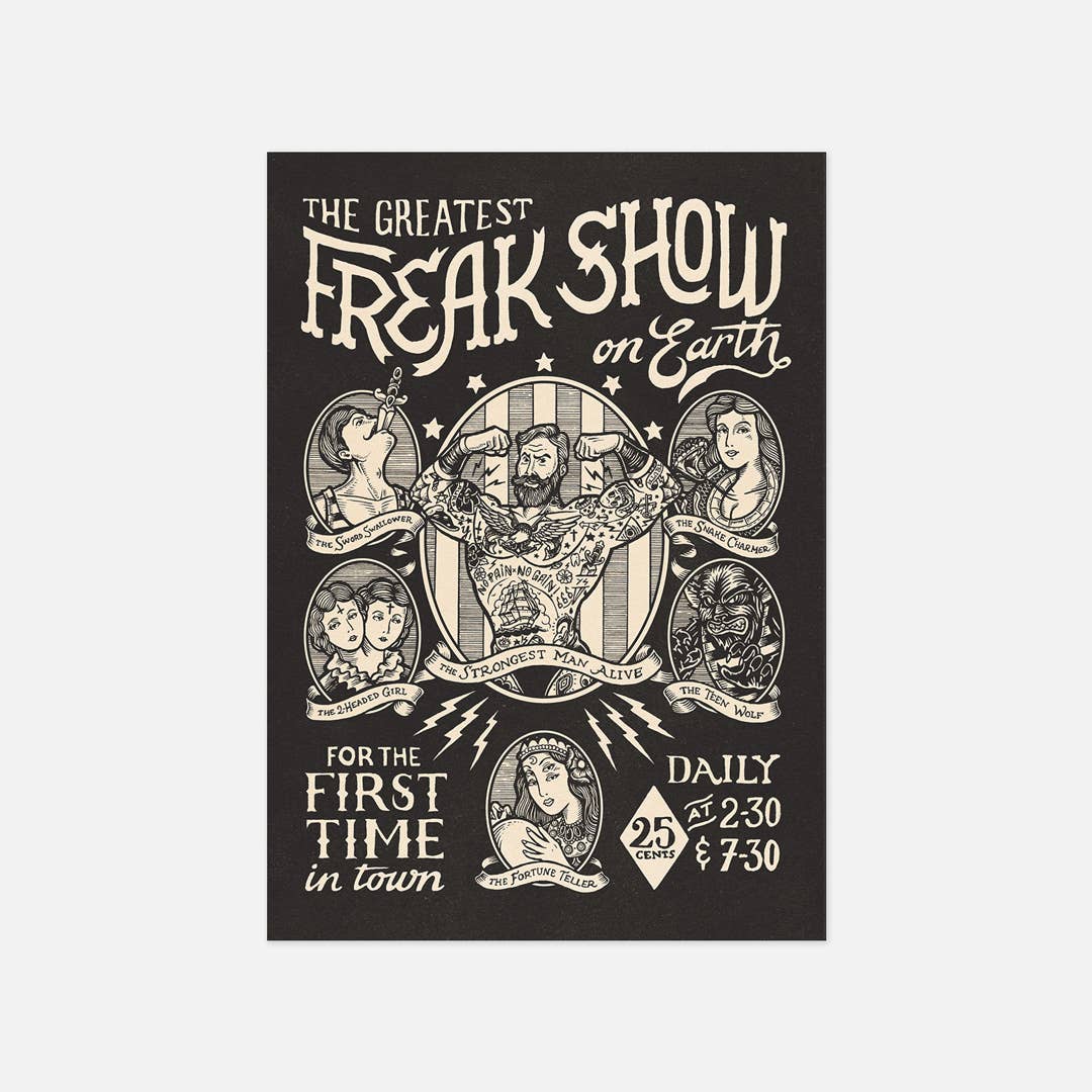 Postkarte - Freak Show