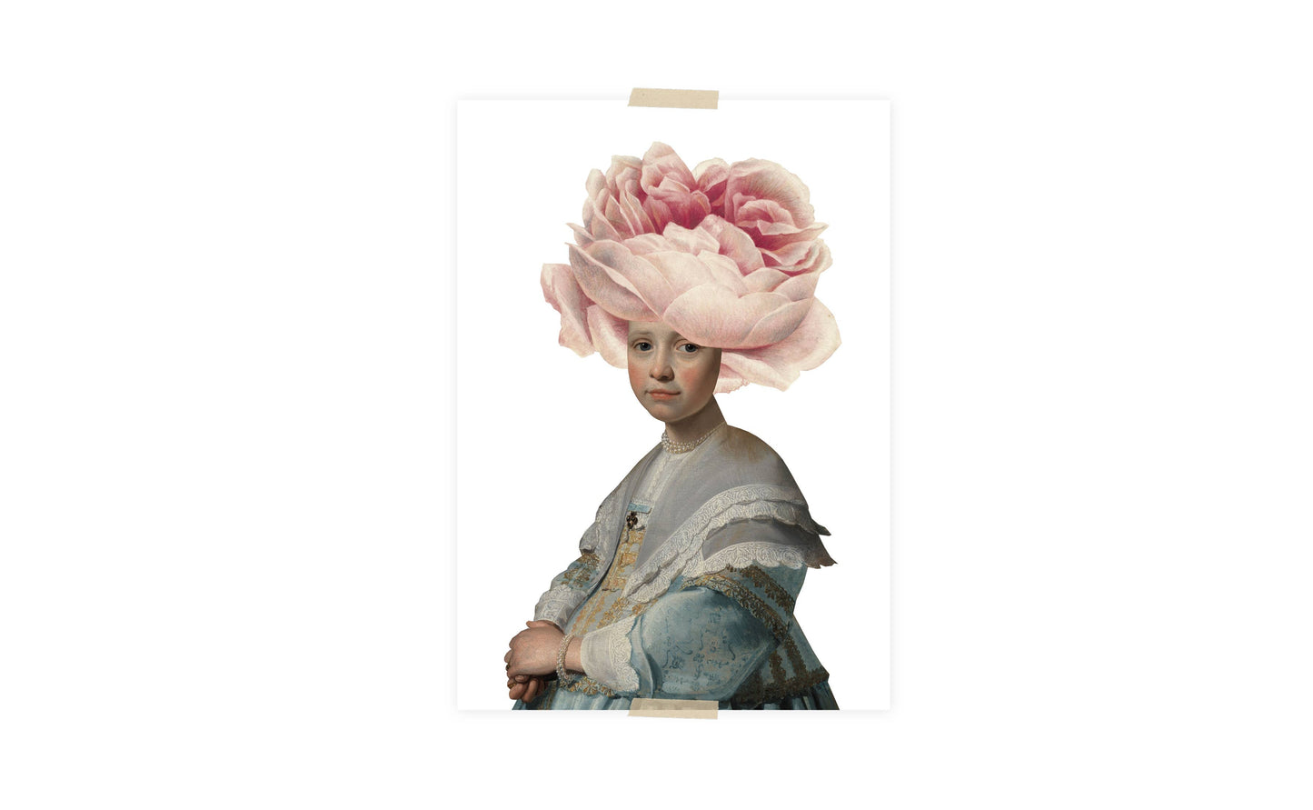 Postkarte - Mädchen mit Rose