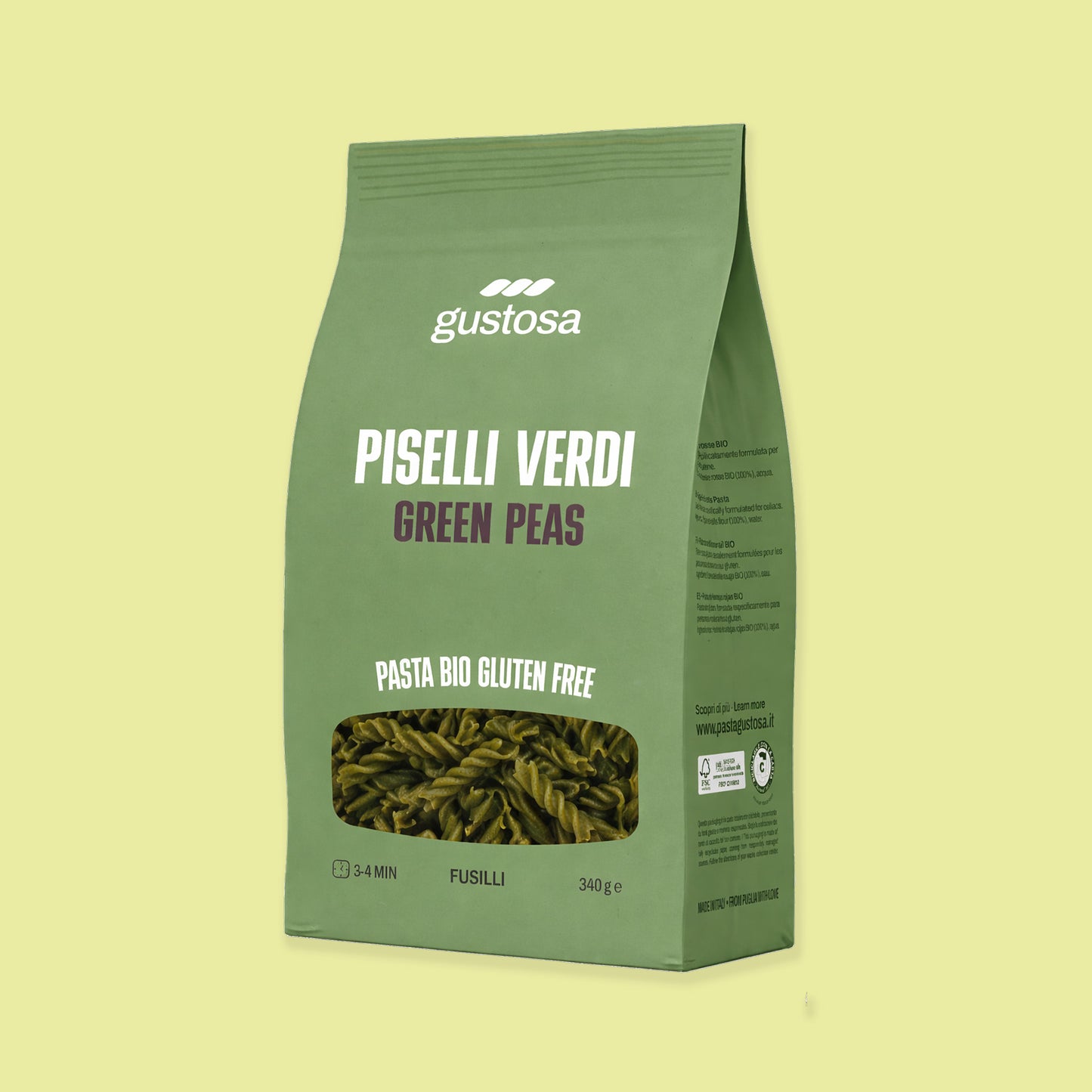 Fussili Grüne Erbsen - Glutenfrei / Bio